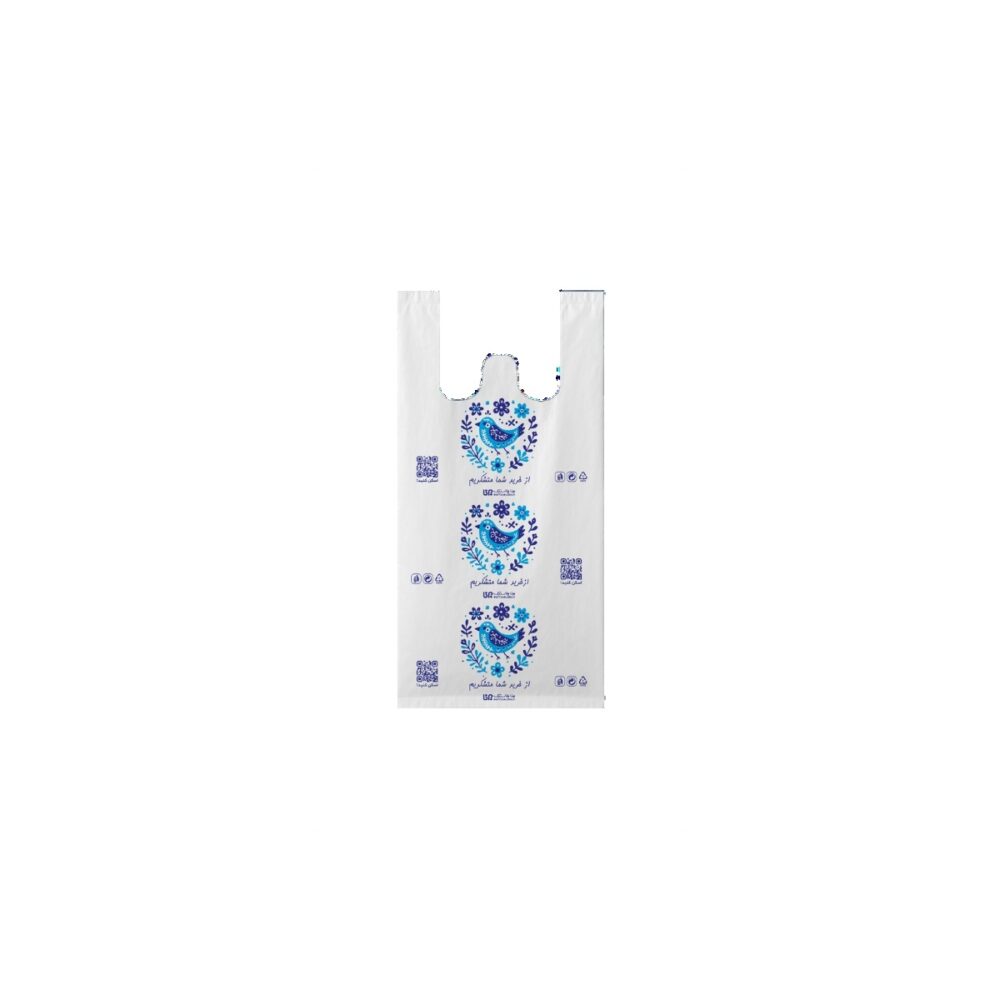 نایلکس رکابی طرح جدید آبی سایز 25×35